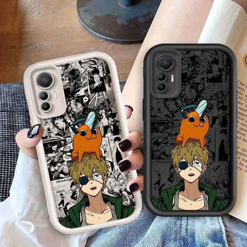 Anime Chainsaw Man Art For Xiaomi Mi 15 14 14T 12 12T 11 11i 11X Lite Pro 5G Eye Ladder Soft TPU Cover