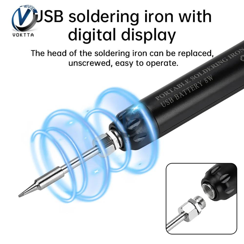 5V 8W USB 무선 전기 납땜 인두 키트 200-450 ℃   조정 가능한 온도 510 빠른 가열 요소 수리 용접 철 도구
