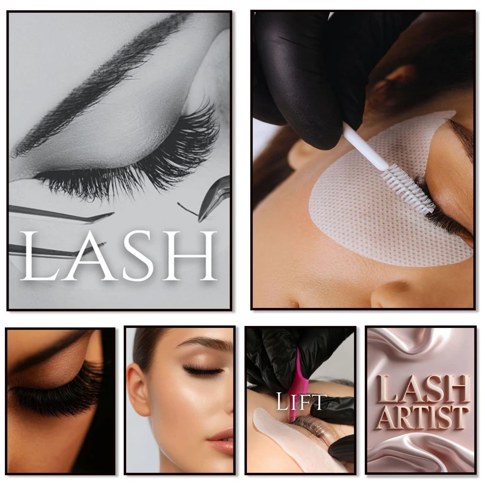 Eyelash Lifting Beautician Art Poster - Professional Eyelash Extension Salon Printing Decorative Wall Art for Beauty Therapists