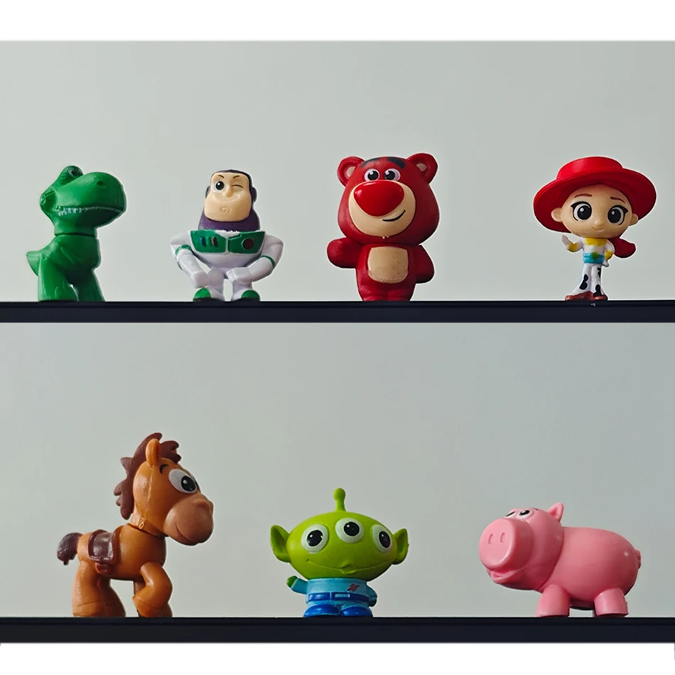 Figuras de la película Toy Story, Woody y Buzz Lightyear, muñecos modelo, decoración para coche, accesorios para pasteles, figuras de anime, juguete de regalo para niños, 8 piezas/set