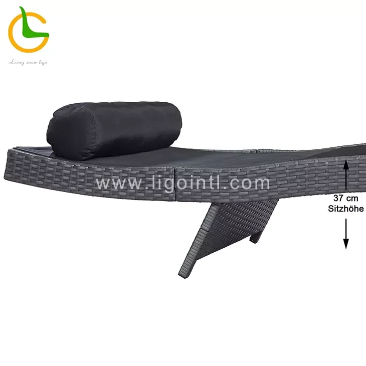 Patio Outside Beach Sun Lounger Outdoor Waterproof Chair Rattan