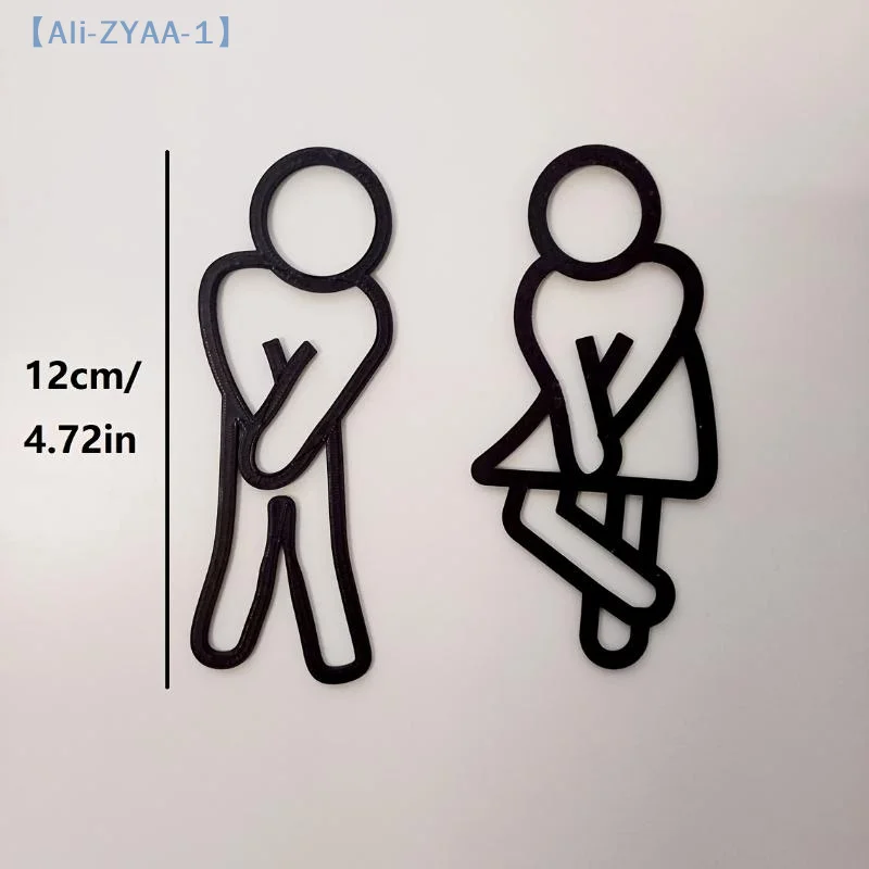 【ZYAA-1】علامات الحمام للرجال والنساء الإبداعية 2D شقة مرحاض باب ديكور مطعم فندق مقهى المرحاض لافتات الجدار ملصق
