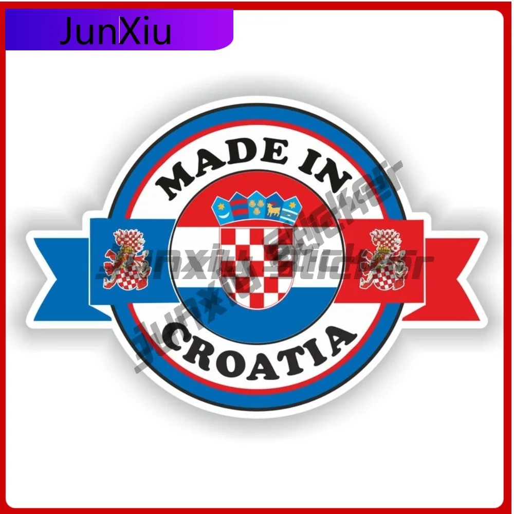 

Made In Croatia Flag Emblem Vinyl Decal Anti Scratch Custom Decals And Graphics Waterproof Car Window Decals Aesthetic Stickers