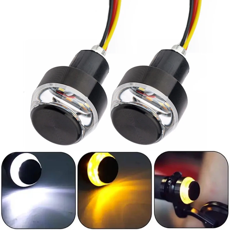 

10 шт. мотоциклетный светодиодный двухцветный белый, желтый, красный, синий руль, верхний дневный ходовой указатель поворота, модификация 12SMD DC12V