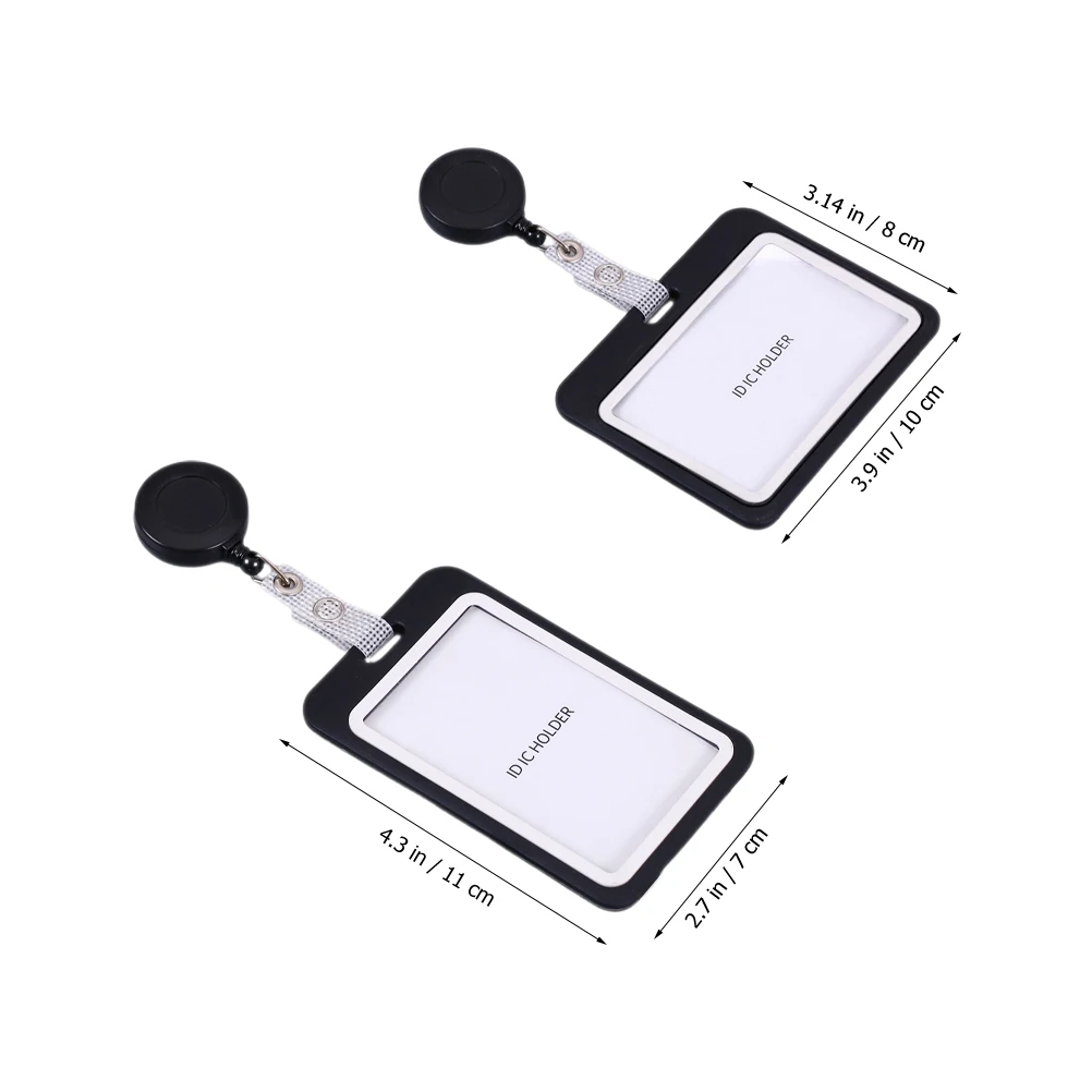 

2pcs Clear Id Badge Holders Anti- Card Protectors Transparent Card Sleeves For Photos Game Cards Collectibles