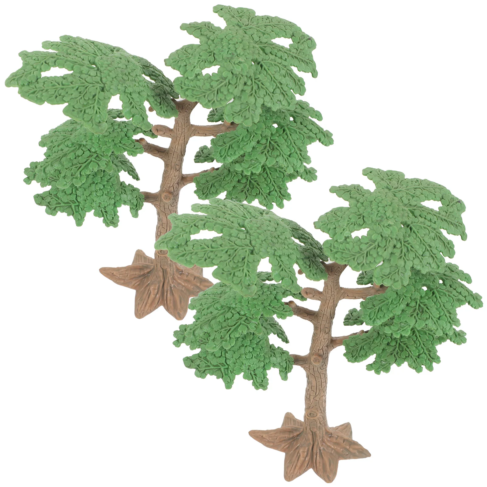 2 PC Modello di paesaggio in plastica premium Albero Verde Ornamento da giardino in miniatura per la decorazione del paesaggio del modello di treno