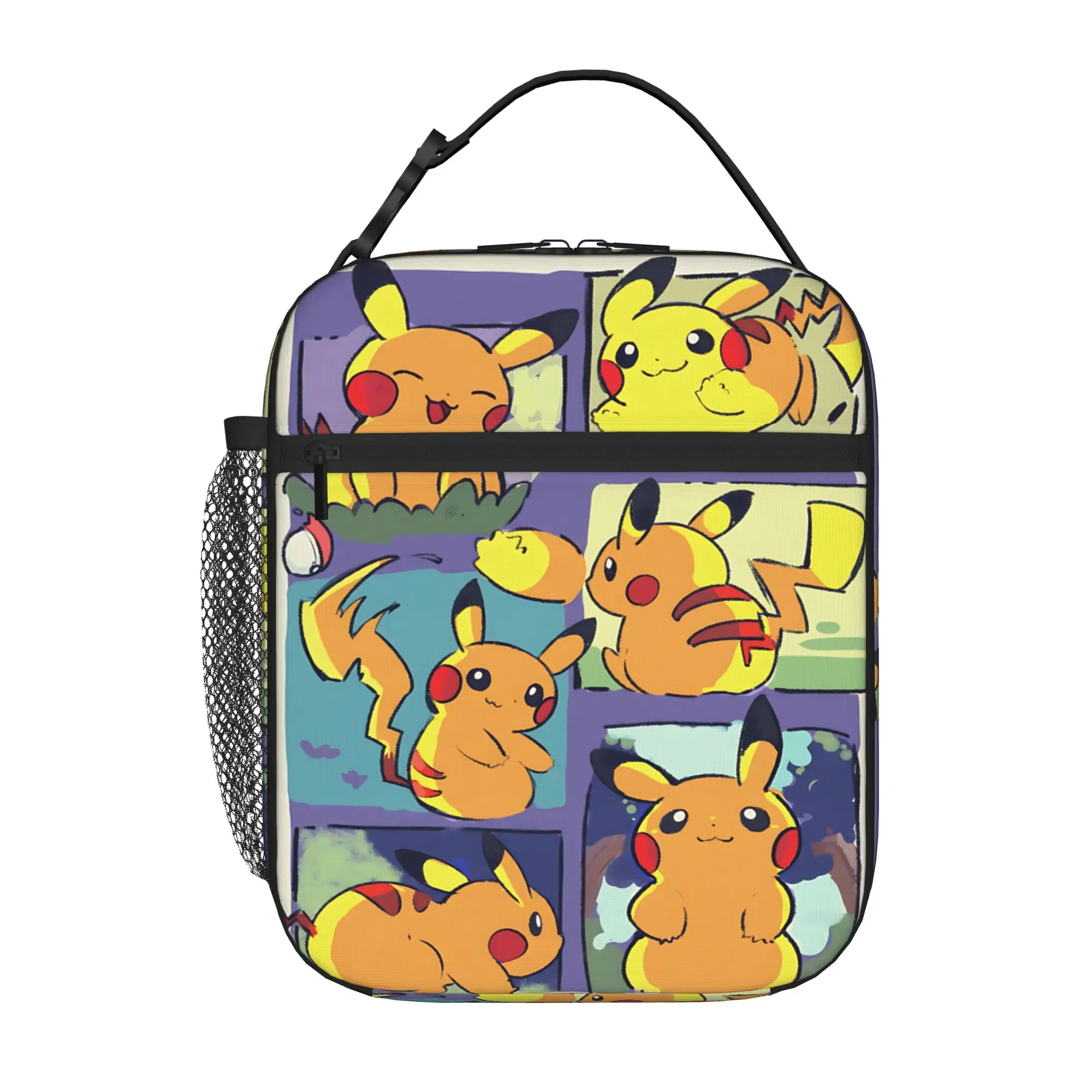 Cartoon Pokemon Theme Insulated Lunch Bag Ice Pack Rice Bag Pikachu Meme bolsa Student Bento Lunch Handbag Insulation
