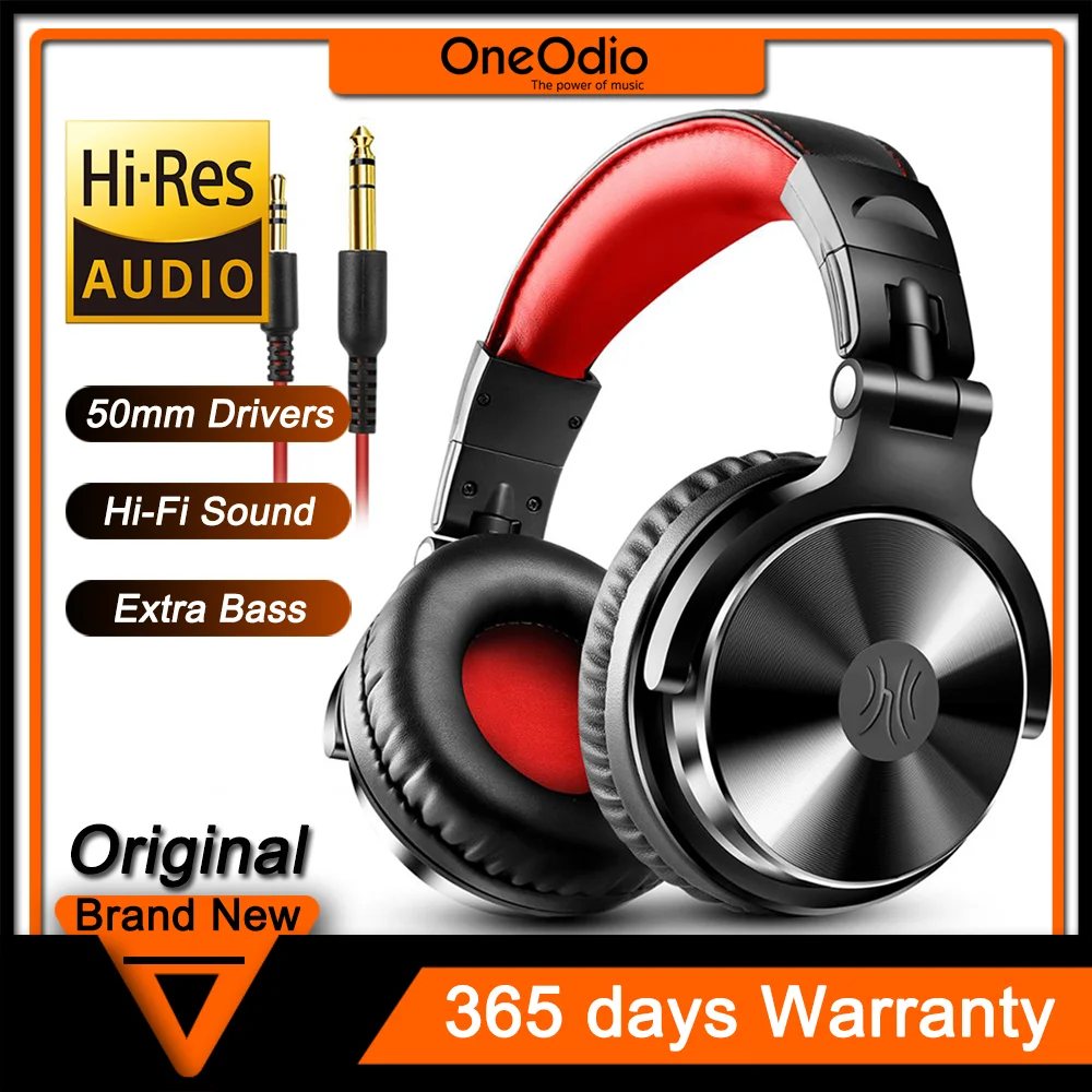 Oneodio Pro 10 Wired Studio Headphones Stereo Professional DJ Headphone with Mic Over Ear Monitor Earphones Bass Headsets