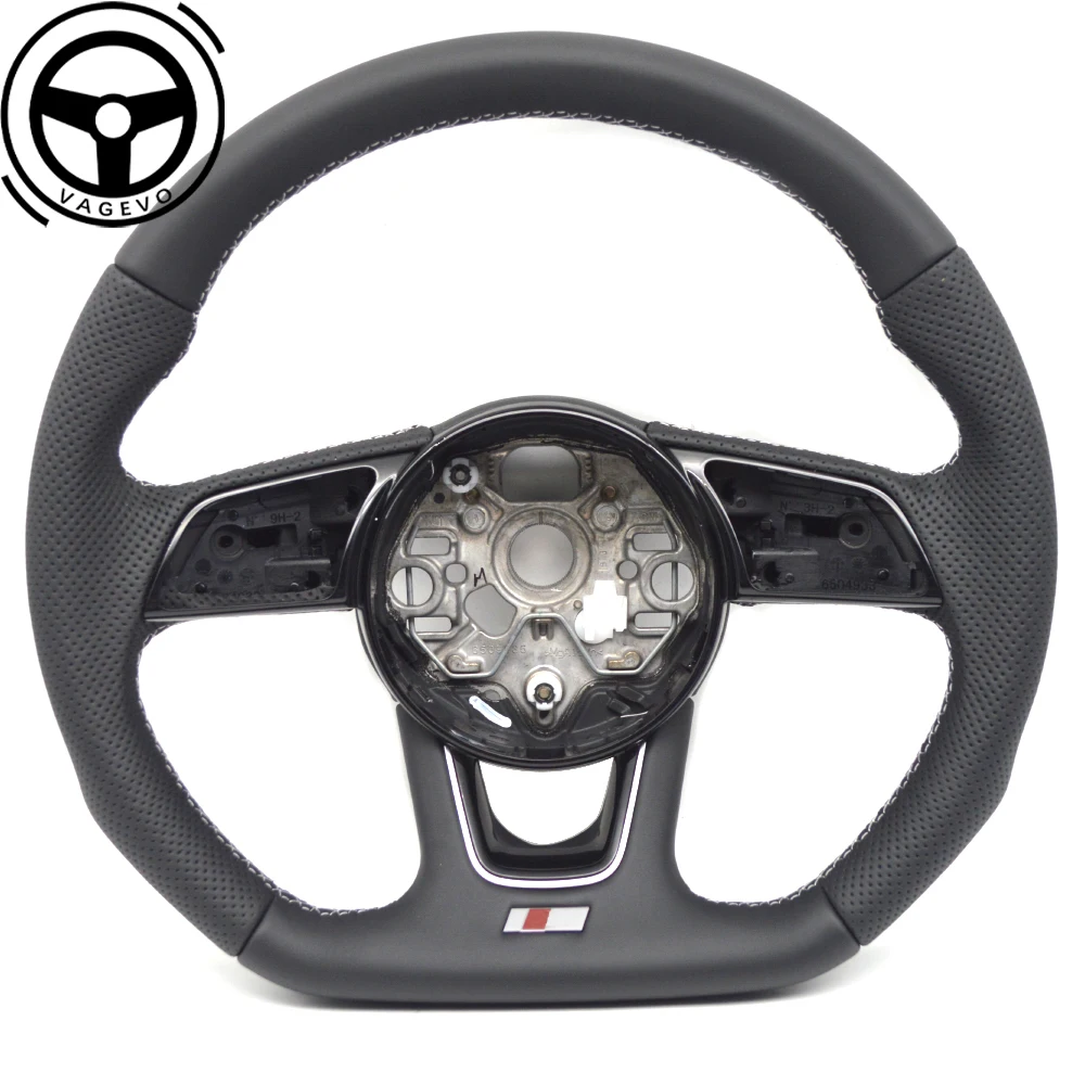 

Full leather perforated flat bottomed steering wheel For Audi A3 8Y steering wheel