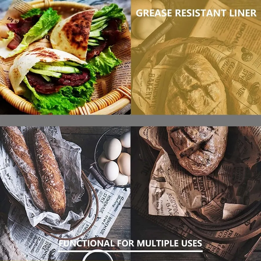 200 fogli di carta Deli 10 x 14 fogli di carta cerata premium resistenti al grasso per imballaggio alimentare, ideali per la sabbia