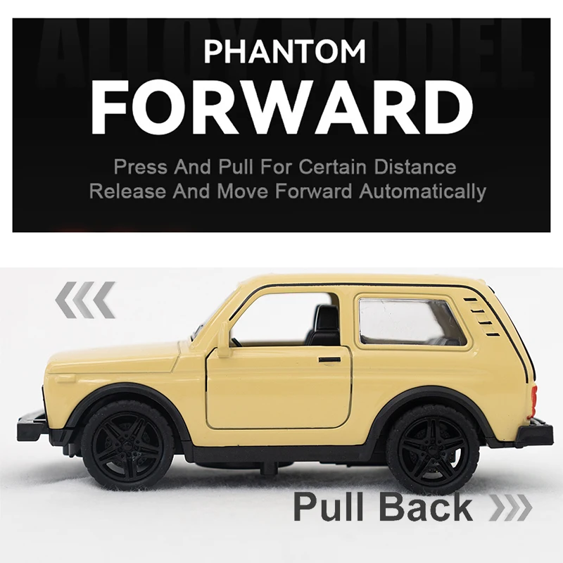 1:36 Alloy Diecast LADA NIVA Vintage Car Model Classic PullBack Car Miniature Vehicle Replica For Collection Gift Kids