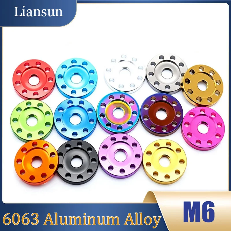 Aluminum Alloy Decorative Multi-Hole Flat Washer M6 9-Hole Flat Washer Nut  Anodized and Vacuum-Deposited PVD Washer 3mm Thick