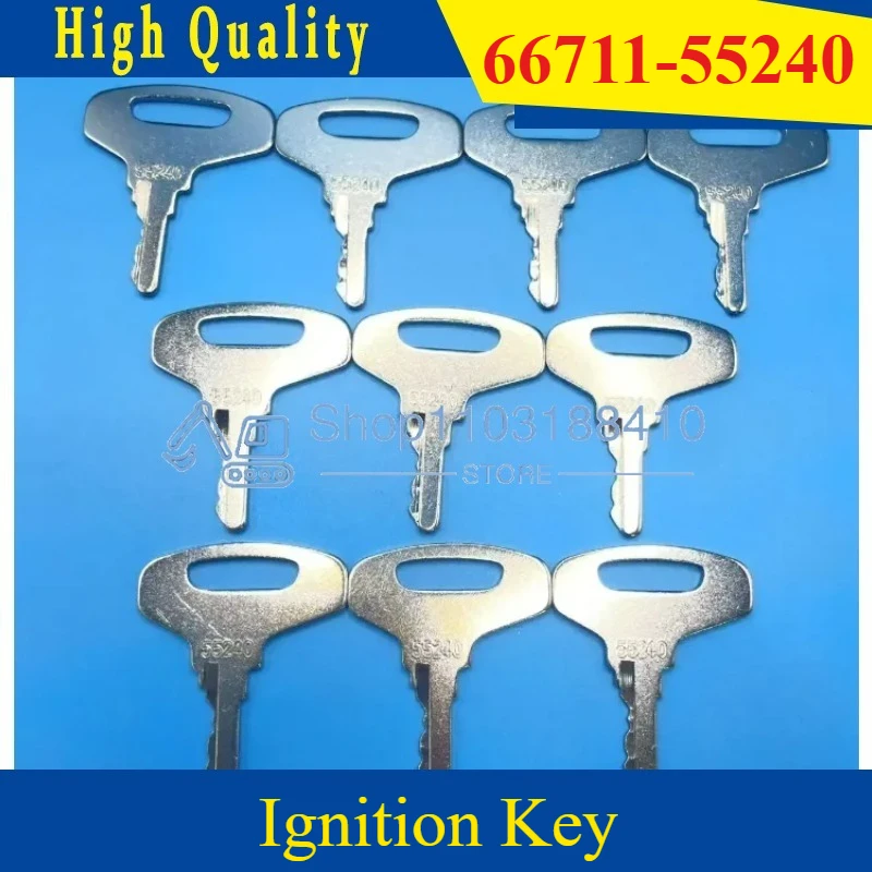 

10 Piecs Ignition Key 55240 66711-55240 66711-55140 Compatible with Kubota Tractor B20 B5100 B6100 B6200 B7100 B7200 B8200 B9200
