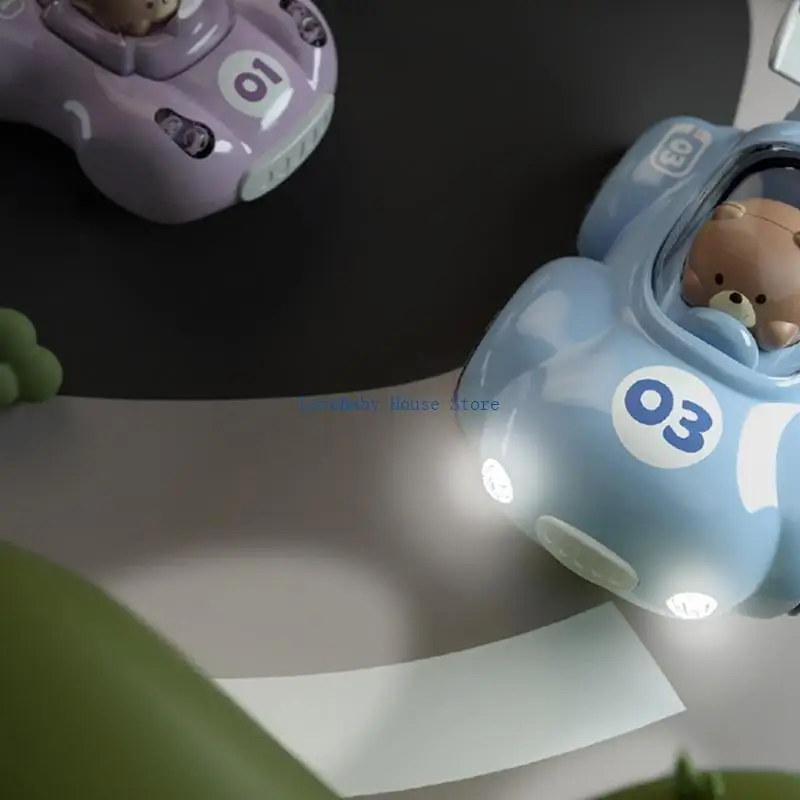 

BX0D Toddler Cartoon Bear Inertia Car Toy with Push and Go Design Fine Motor Develops Coordination Toy Car for Boy and Girl
