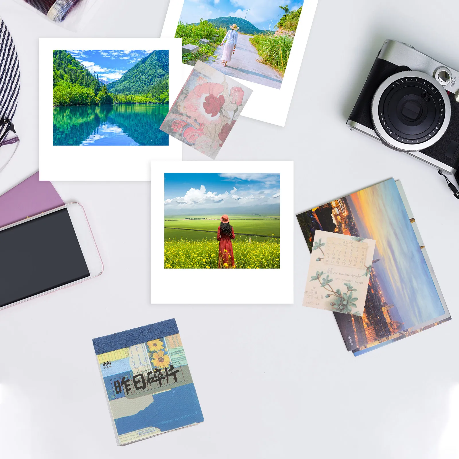 400Sheets Retro Scrapbook Paper Premium DIY Background Paper Decorative Craft Material for Albums Cards Envelopes