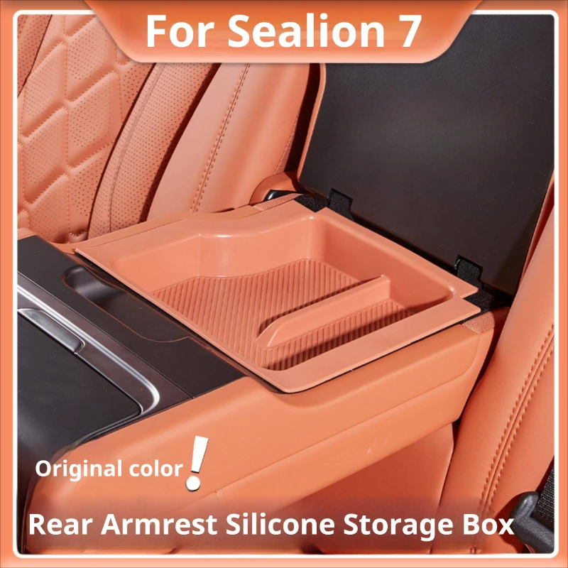 For BYD Sealion 7 Sea Lion 07 EV Rear Seat Armrest Storage Box Silicone Anti Slip Storage Pad Interior Modification Accessories
