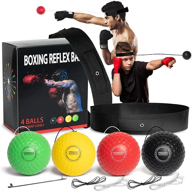 Boxing Speed Ball Head-mounted PU Punch Ball Sanda Training Hand Eye Reaction Home Sandbag Muay Thai Boxeo Fitness Equipment