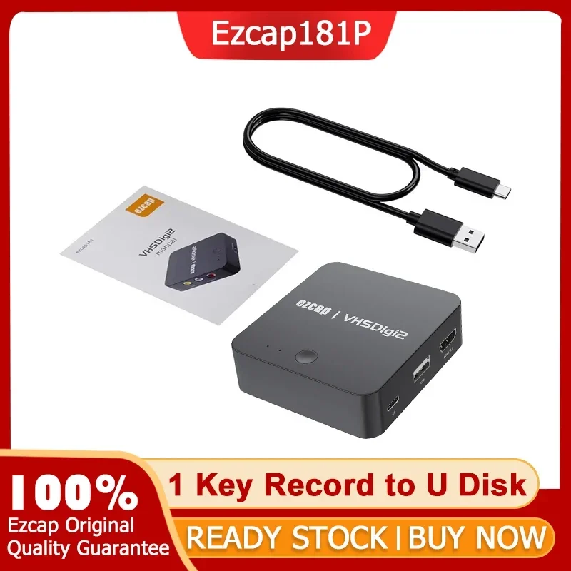 

3RCA Old Video Cassette Camcorder Recording Composite CVBS AV Analog Video To Digital Video Capture Card to U Disk , No Need PC