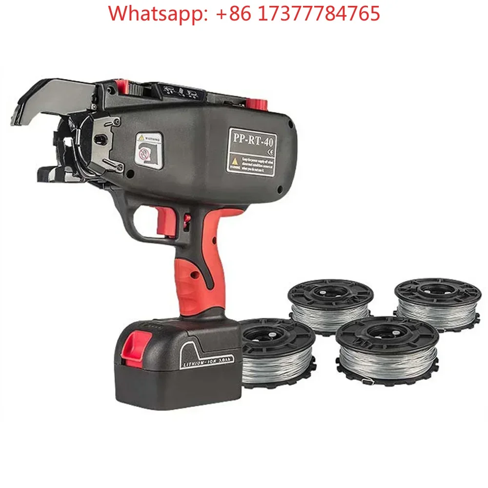 Steel Bar Binding Lashing Machine, Rechargeable 14.4V 4.0Ah Automatic Rebar Strapping & Tying Tool