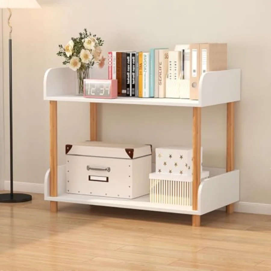 

Tier Open Bookcase with Extra-Deep Shelves - Modern Display Bookshelf Premium Solid Wood for Living Room Home Office and Bedroo