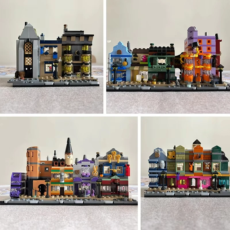 Street view série mini 2750 peças clássico diagonal shopping modelo blocos de construção brinquedos educativos para crianças presentes de aniversário