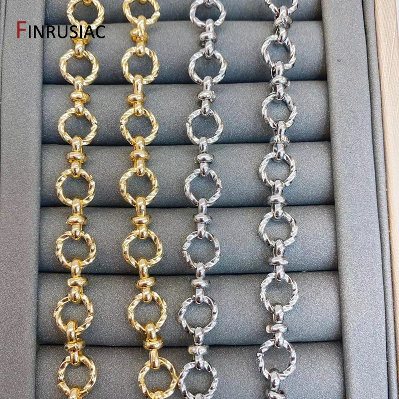 14K Gold Plated Alloy Metal Thick Cable Chain For DIY Jewelry Materials Handmade Necklace Bracelet Making Supplies