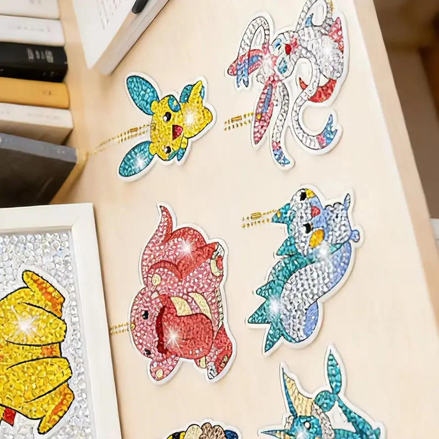 

Pikachu Pokemon DIY Cartoon Diamond Painting Keyring Mosaic Embroidery Cross Stitch Bag Pendant Birthday Gift Diamond Keychain