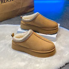 

Новые модные пушистые женские тапочки на платформе, зима 2020, теплая плюшевая хлопковая обувь, женские удобные нескользящие домашние тапочки унисекс