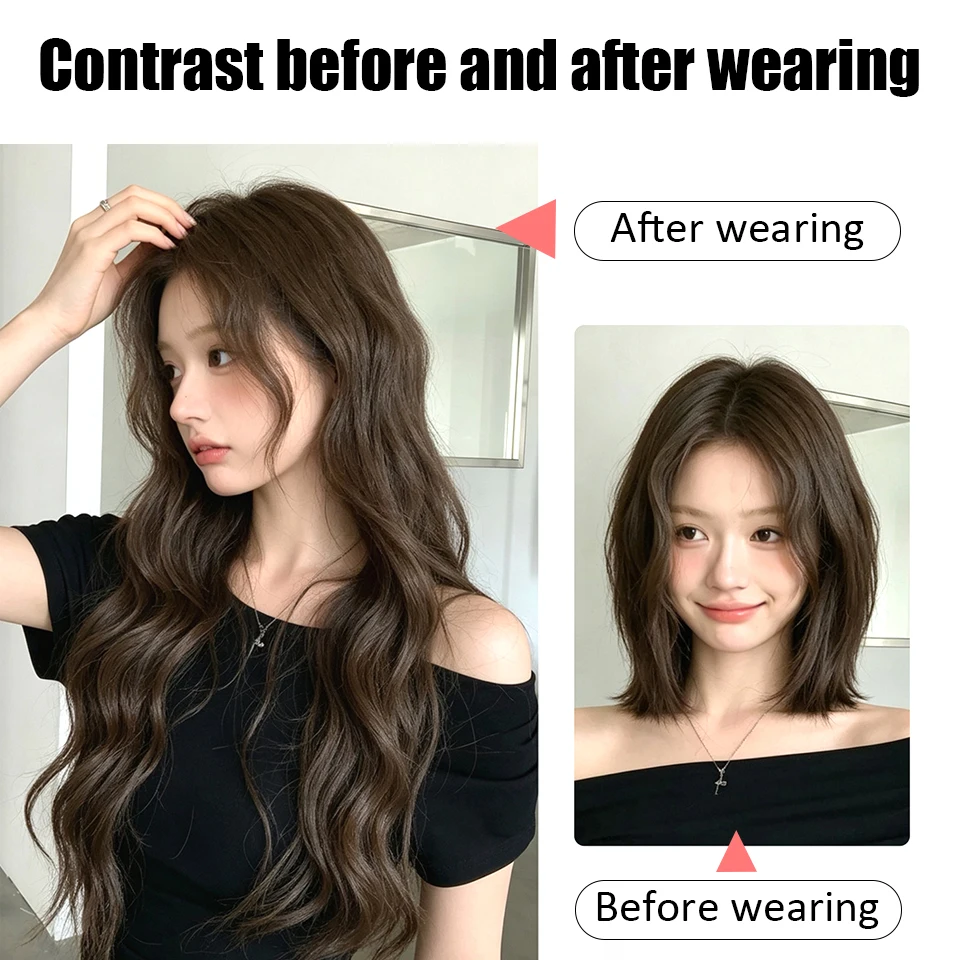 Synthetic Water Ripple 3 Pieces/Set Of Hair Extension Piece Wig Natural Curly Woman Clip Wig For Daily Party Halloween Christmas
