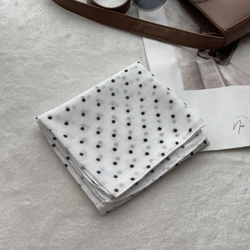 Lady Hair Dot Scarf Female Cotton Square Scarves Head Wraps for Women Bandana Fashion Foulard Shawls Female Neckerchief Summer view 6