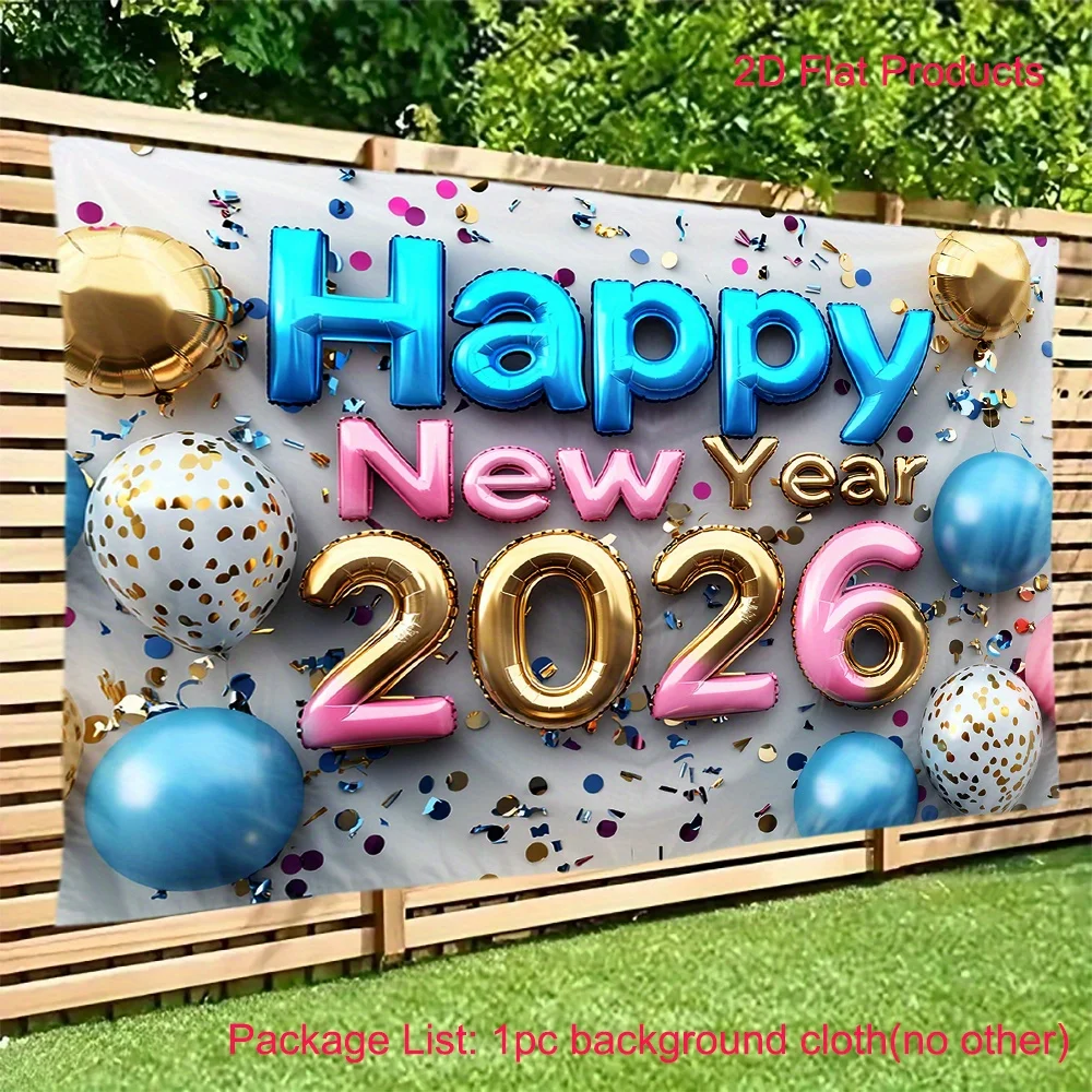 

VIKAMA 2026, новогодний гобелен, красочные воздушные шары, ворота во двор, фестиваль, украшение для вечеринки в канун Нового года