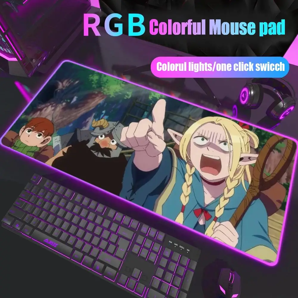 

Delicious in Dungeon Dungeon Meal Danjon Meshi Mouse Pad Rgb Desk Mat Back Light Led Mousepad Setup Gaming Deskmat Big Mousepad