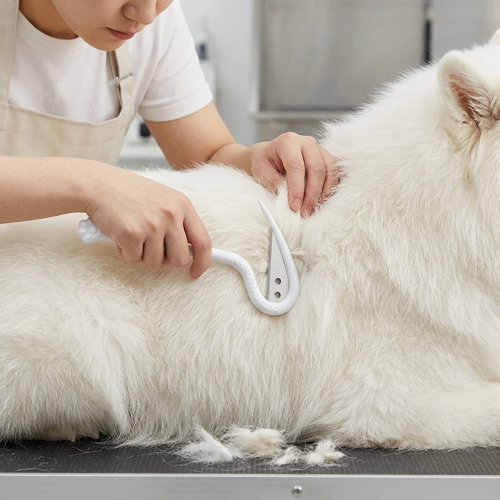 Pet Hair Trimmer Blade Hair Tangling Tool Stainless Steel Safe Rounded Tips for Cats Dogs Long Short Hair Grooming Tool