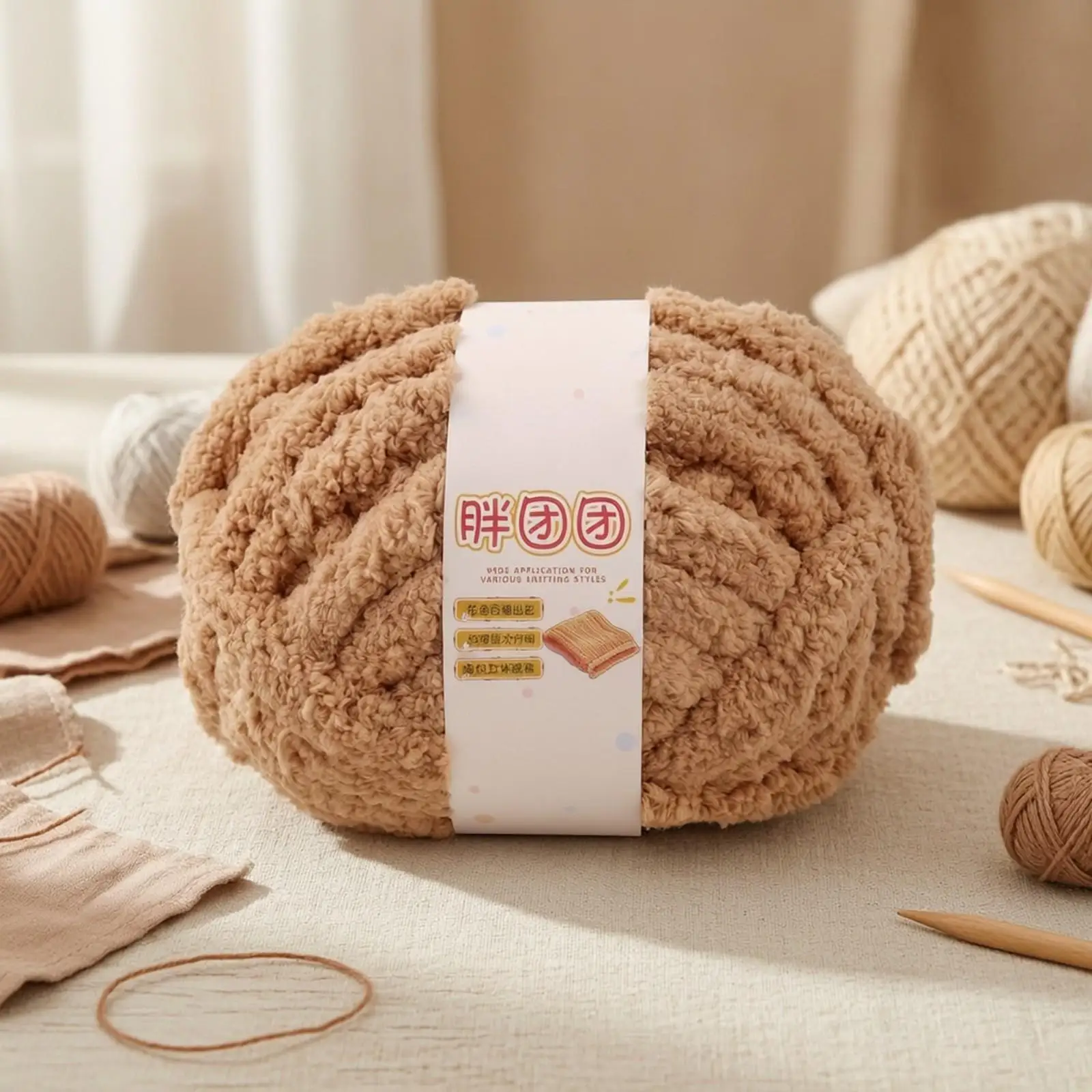 Extra-Thick Chenille Yarn Skein Soft Chunky Chenille Yarn Oversized for Beginners, Scarf Making