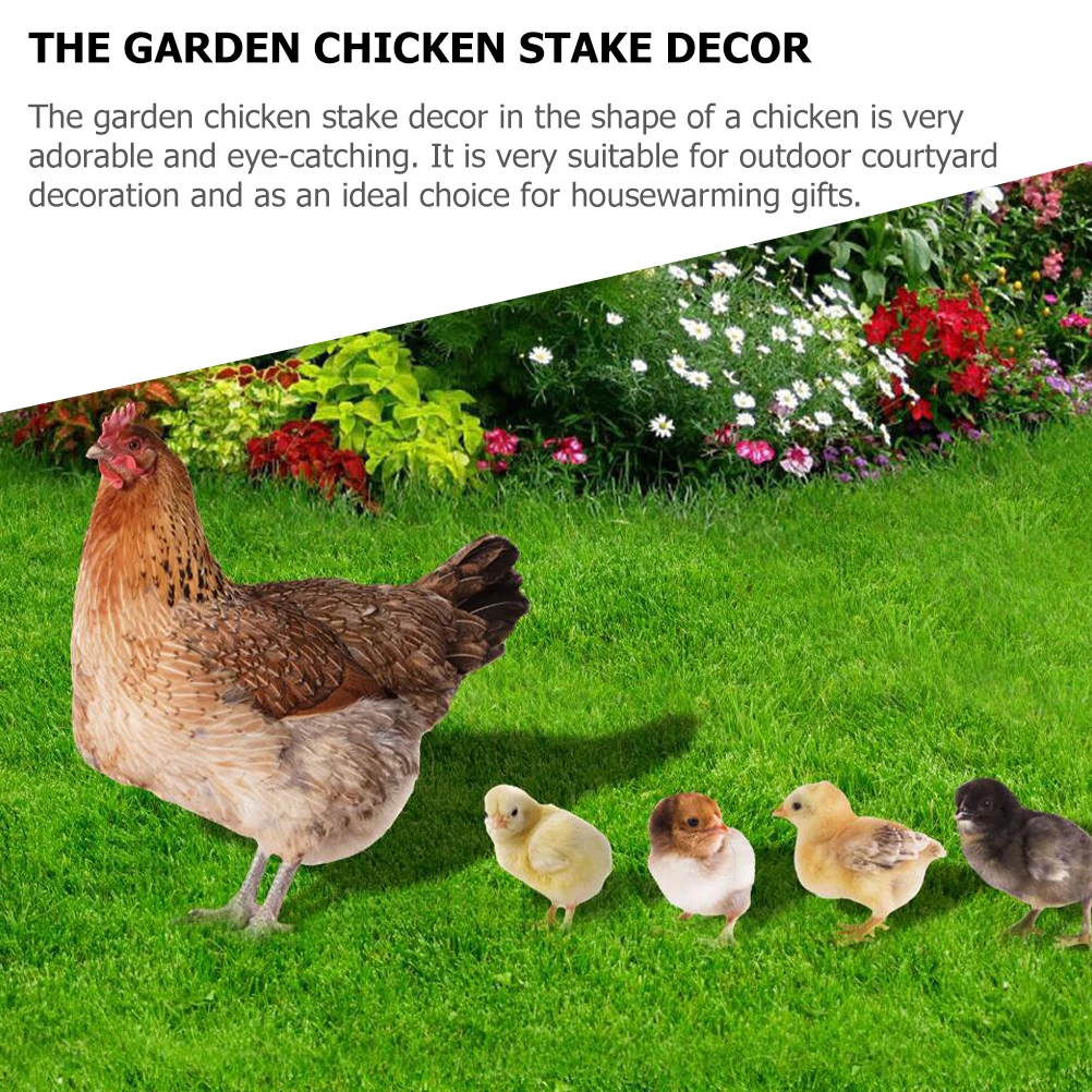

Simulated Hen Floor Insert Chicken Stake Acrylic Decor Garden Yard Sign Lawn Ornament Outdoor Adornment Durable Material Fine