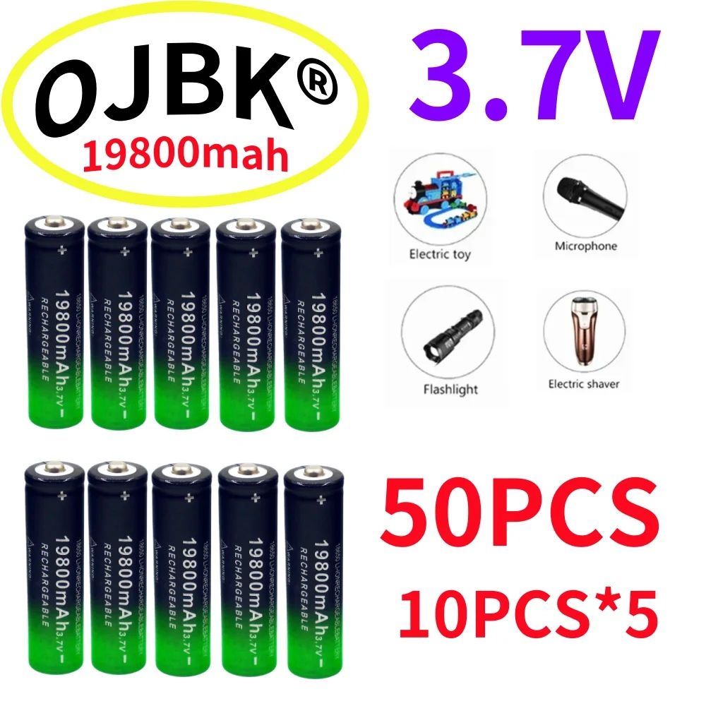 18650 Li-Ion Battery 19800mah Rechargeable Battery 3.7V for LED Flashlight Flashlight or Various Electronic Devices Battery