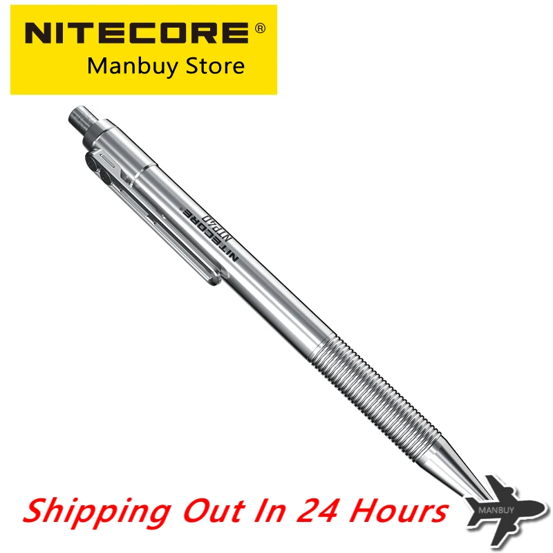 2024 SALE Nitecore NTP40 CNC Titanium Alloy Mechanical Pen Cartoon Sketching Writing Drawing Selfdefense EDC 0.5mm Refill Pencil