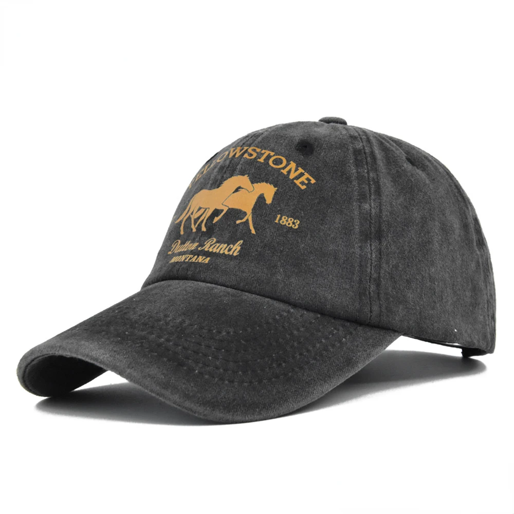 Yellowstone Dutton Ranch Baseball Cap Vintage lavado algodão pai chapéu angustiado Sports Hat Snapback chapéu viseiras