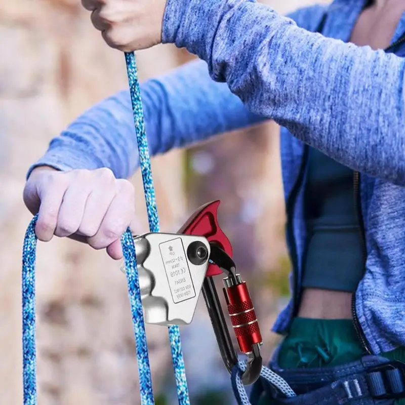 

Outdoor Rope Grab Alloy Rope Grab With 24KN Quick Lock Climbing Anti-Fall Equipment Ergonomic Outdoor Climbing Tools Rescue