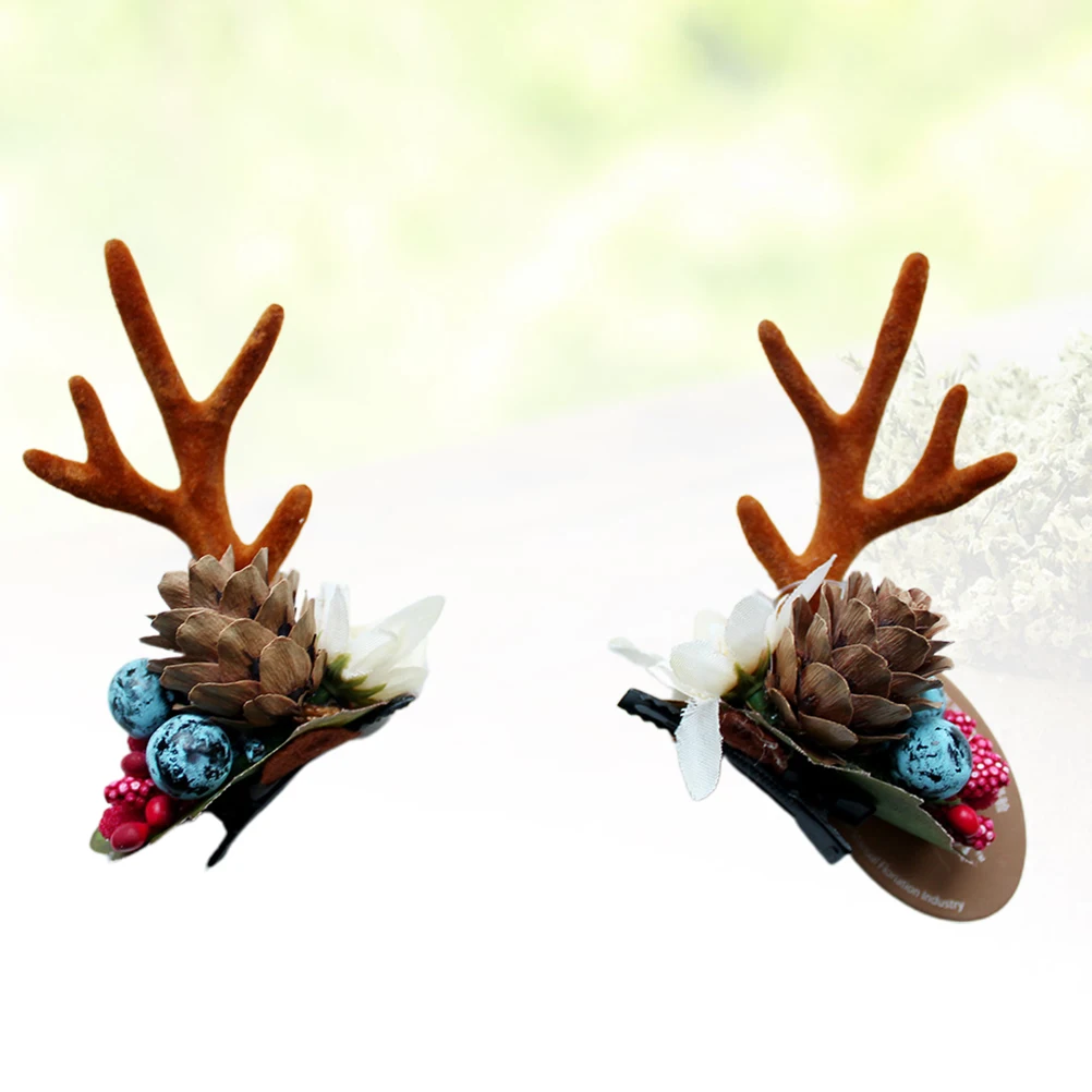 

Christmas Antler Cute Headdress Brooches Girls Christmas Antler Headwear Brooch Kids Party Accessories Holiday Gifts