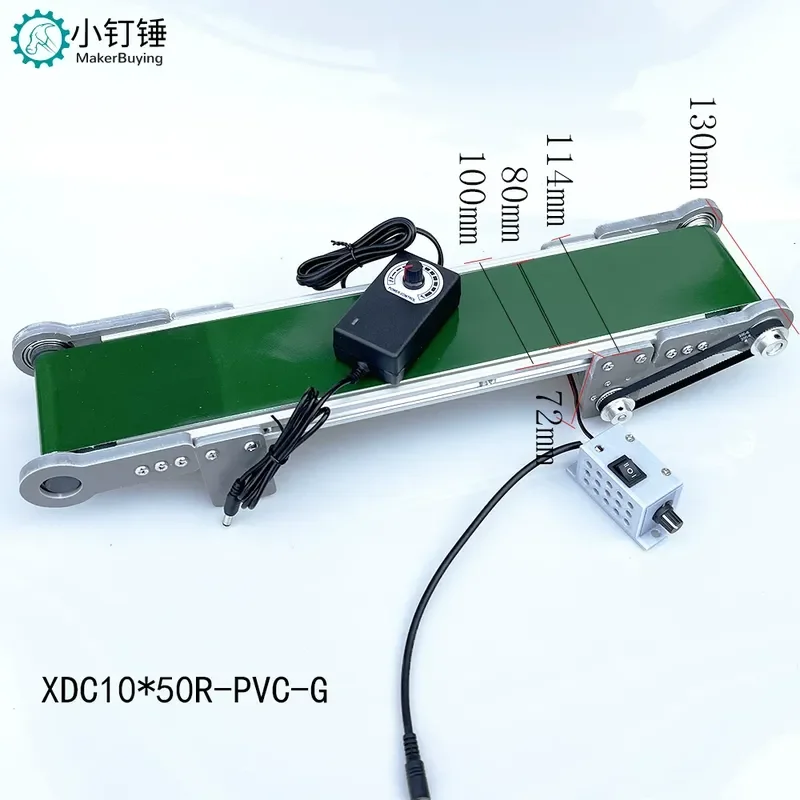 Mini PVC Desktop Conveyor Belt Model with Forward Reverse Motion and Adjustable Speed for DIY Science Education Friction