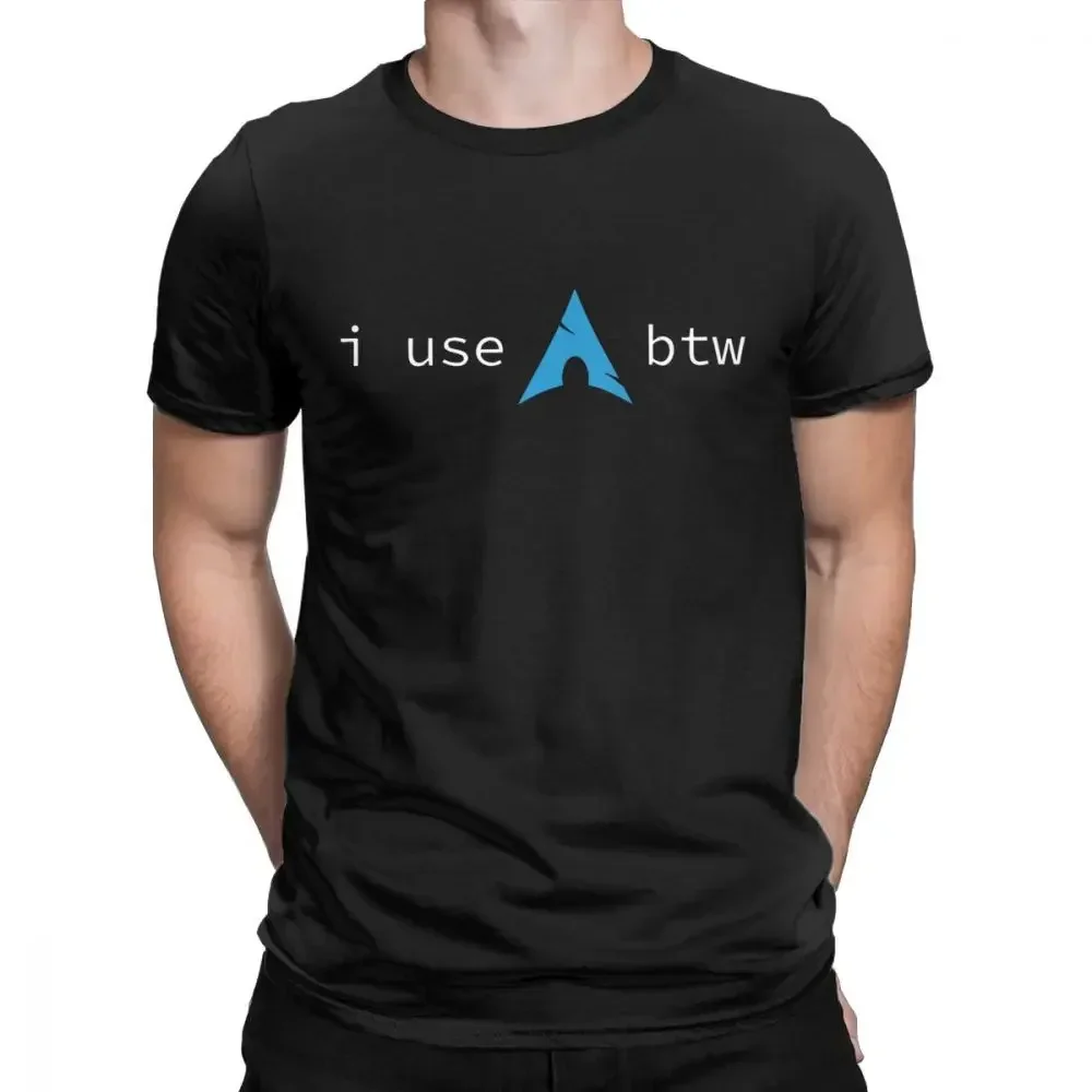 Men T-Shirt Arch Linux I Use Arch Btw Funny Cotton Sweatshirt 3D Print Tee Shirting T Shirt 2024 Homme Cotton Short Sleeve 2024