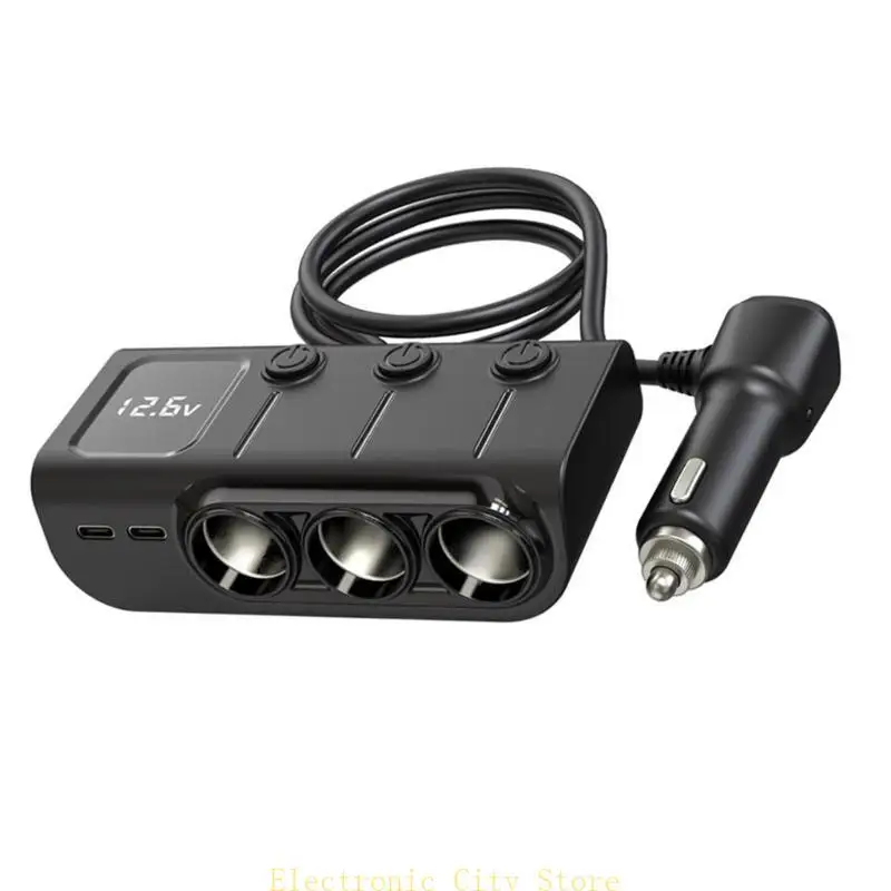 

Портативное автомобильное зарядное устройство 3 USB A и 2 USB -C с широкими напряжениями Compatibili Hu8d