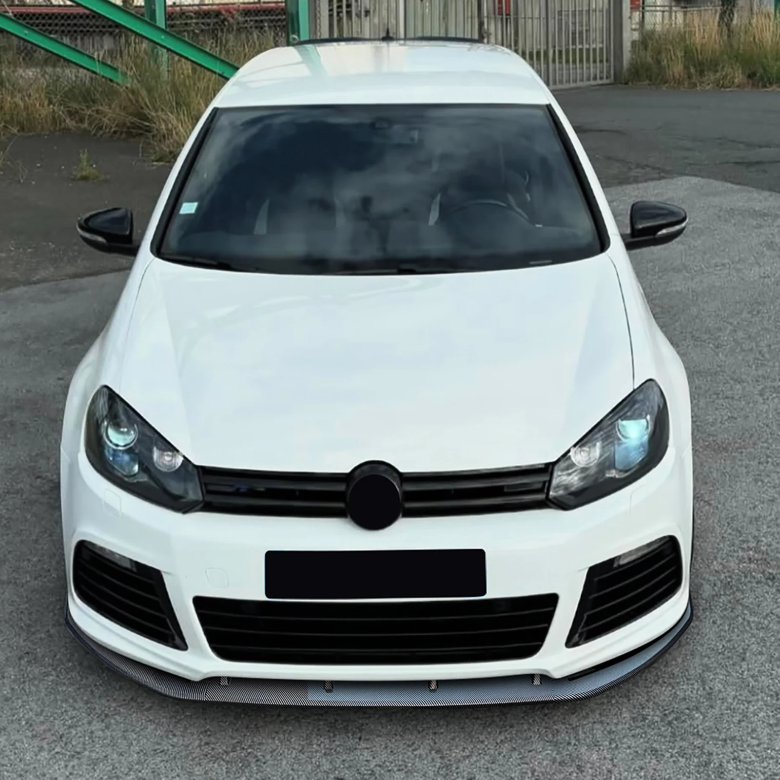 For Volkswagen VW Golf 6 MK6 R 2010-2013 Front Bumper Spoiler Lip Carbon Fiber Look/Gloss Black Lower Splitter Protector Blade - view 6