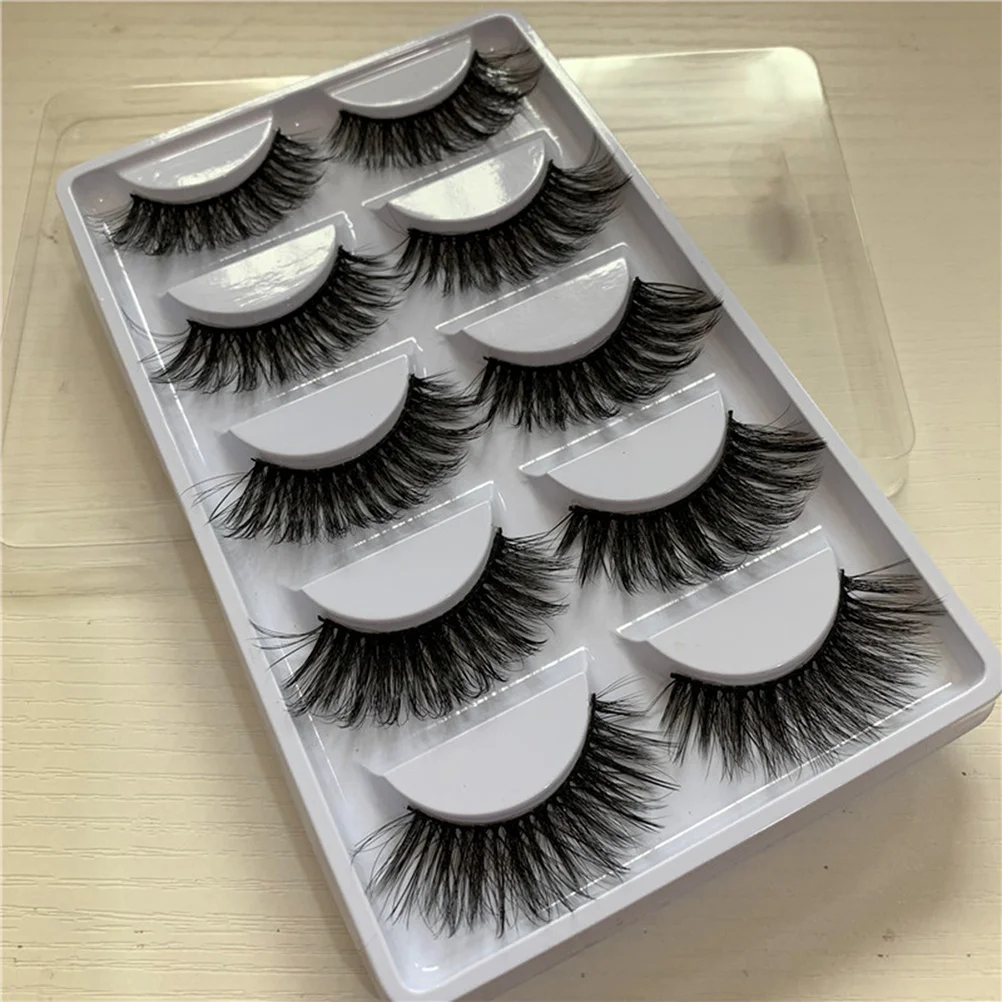 5 Paar 3D-Imitationswimpern, natürlich, dicht, lang, wiederverwendbar, einfach anzubringen, zum Entfernen von Frauen, Make-up, tägliche Party