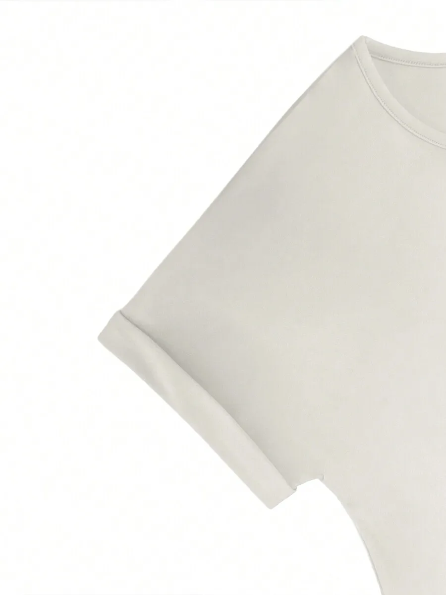 BWQ 2 pezzi da donna tinta unita girocollo manica corta top e pantaloni lunghi con tasca con coulisse abito casual