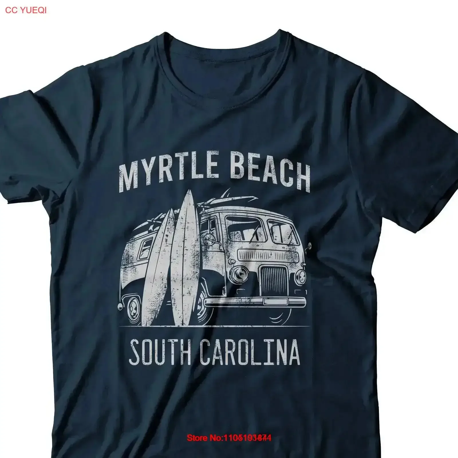 

Футболка для серфинга Myrtle Beach, Южная Каролина, летняя потертая новая винтажная стираная универсальная модная повседневная уличная одежда, мягкая