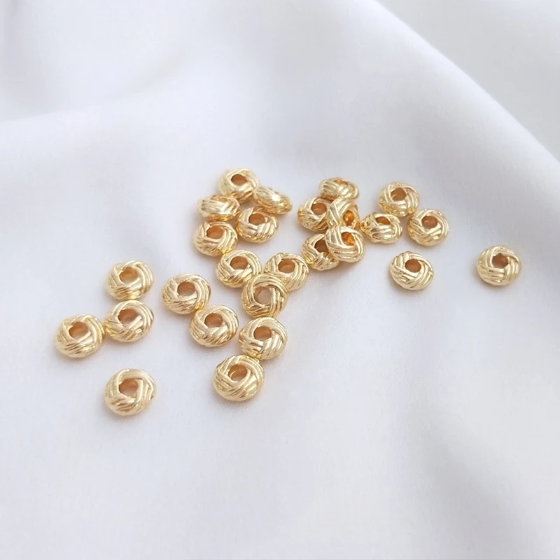 20PCS 14K Gold Color Plated Brass Spacer Beads Pineapple Knot Loose Beads DIY Jewellery Making Findings Accessories