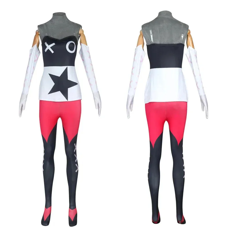 Sky02 Vagatha อะนิเมะ Hazbin คอสเพลย์เสื้อผ้าเครื่องแต่งกายชุดโรงแรมปาร์ตี้ฮาโลวีนชุดผู้หญิงชุด Horn Headdress Hallow88Li