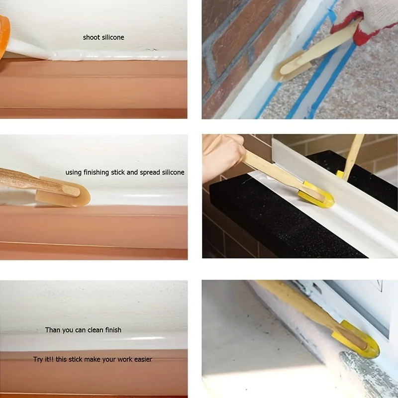 Ensemble d'outils de calfeutrage en Silicone, outils de finition de mastic à pointe Flexible, poignée ergonomique, aucune électricité ni batterie nécessaire 4 pièces